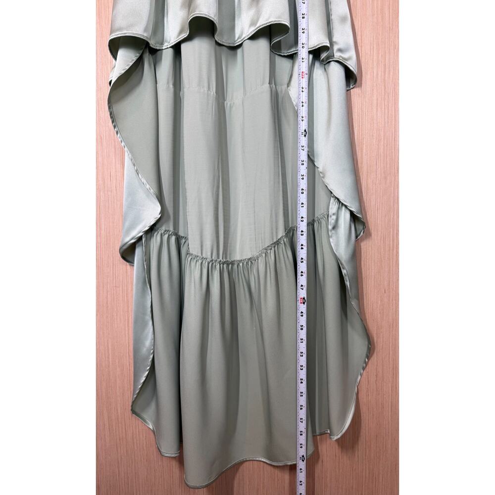WeWoreWhat Sage Green Satin High-Low Maxi Dress - Picture 11 of 15